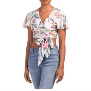 🆕Floral tie crop-top
